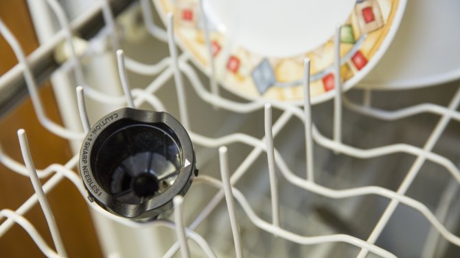 Keurig K-cup holder in a dishwasher